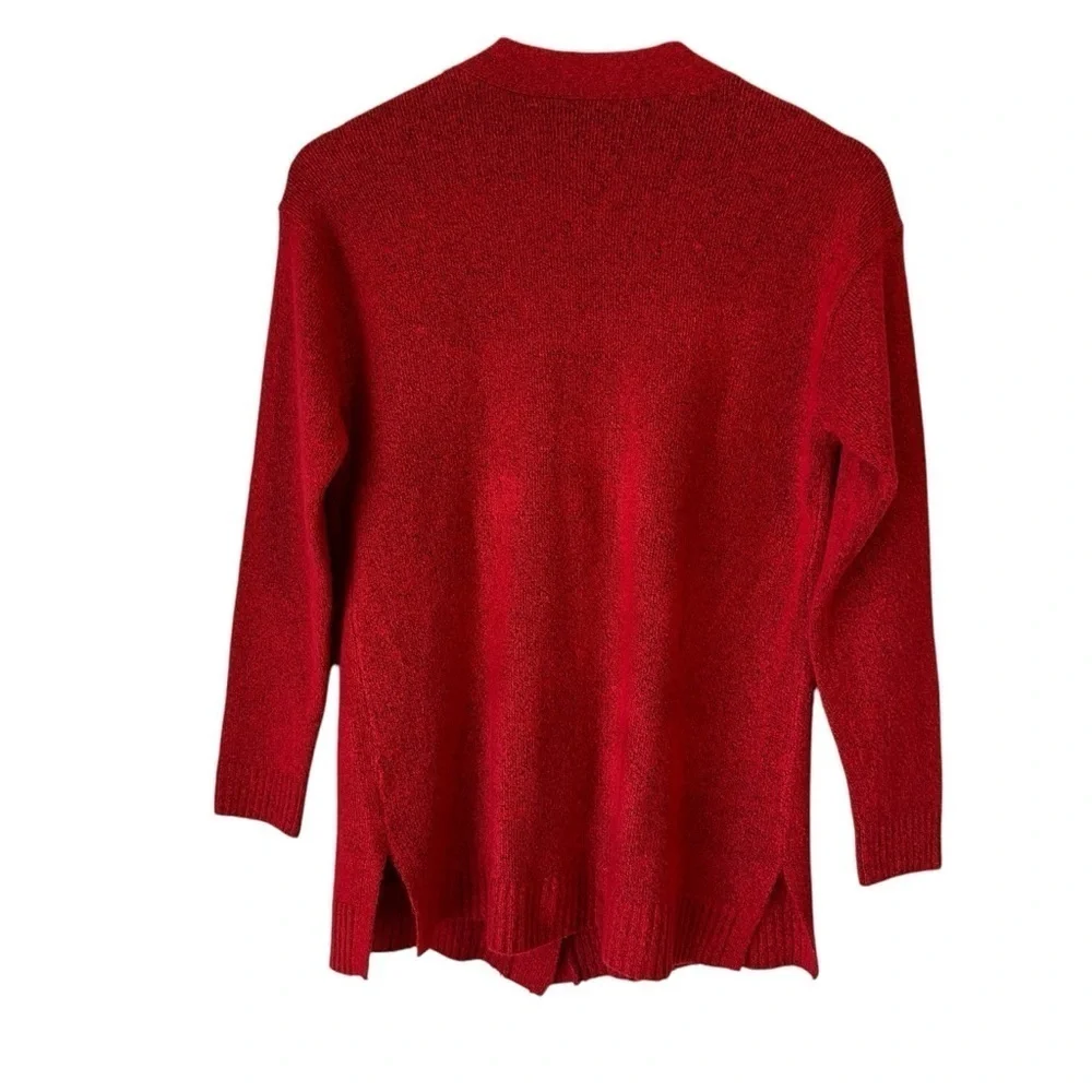 Talbots Red Cardigan Sweater with Decorative Silver Buttons, SP